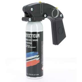 Aérosol spécial Force de l'ordre Gel Poivre 100ml avec poignée - Le Protecteur