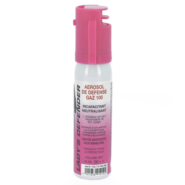 Aérosol LADY'S DEFENDER GAZ CS 25 ML - Le Protecteur