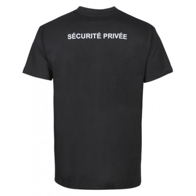 T-shirt Bezpieczeństwo Czarny z dużym oknem na numer służbowy - CityGuard
