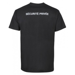 T-shirt Bezpieczeństwo Czarny z dużym oknem na numer służbowy - CityGuard