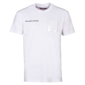 T-shirt Bezpieczeństwo Biały z dużym oknem na numer służbowy - CityGuard