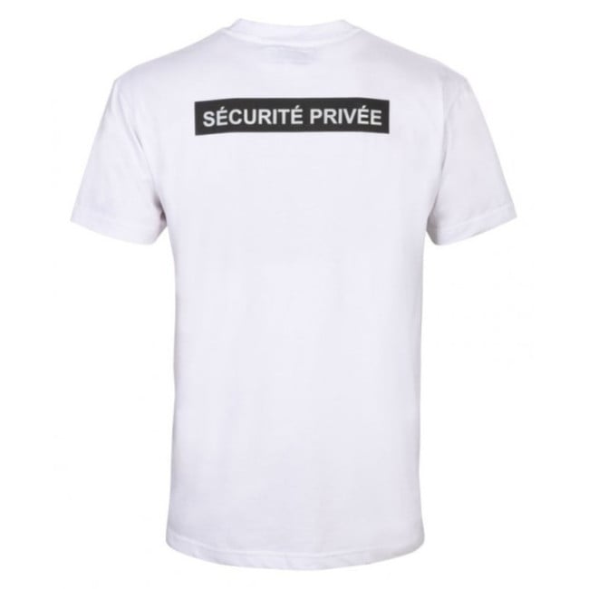 Tee-shirt Sécurité Blanc avec grande fenêtre matricule - CityGuard