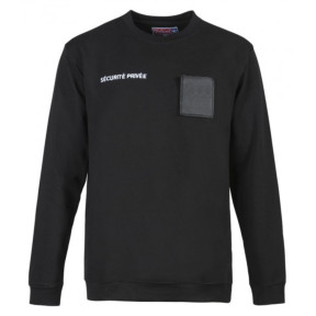 Sweatshirt Sicherheit Schwarz mit großem Nummernfenster - CityGuard
