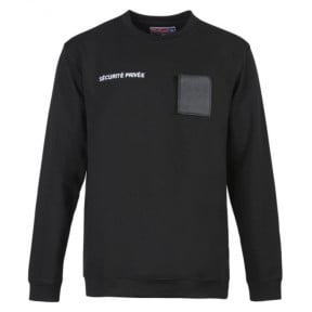 Sweatshirt Sicherheit Schwarz mit großem Nummernfenster - CityGuard