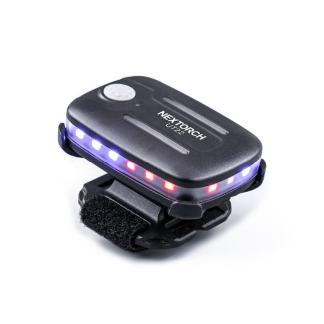 Oplaadbare lamp meerdere bevestigingen UT22 - wit licht + rood/blauw stroboscoop - 11 lumen - Nextorch
