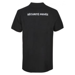 Polo en coton Sécurité Noir avec fenêtre matricule à broder - CityGuard