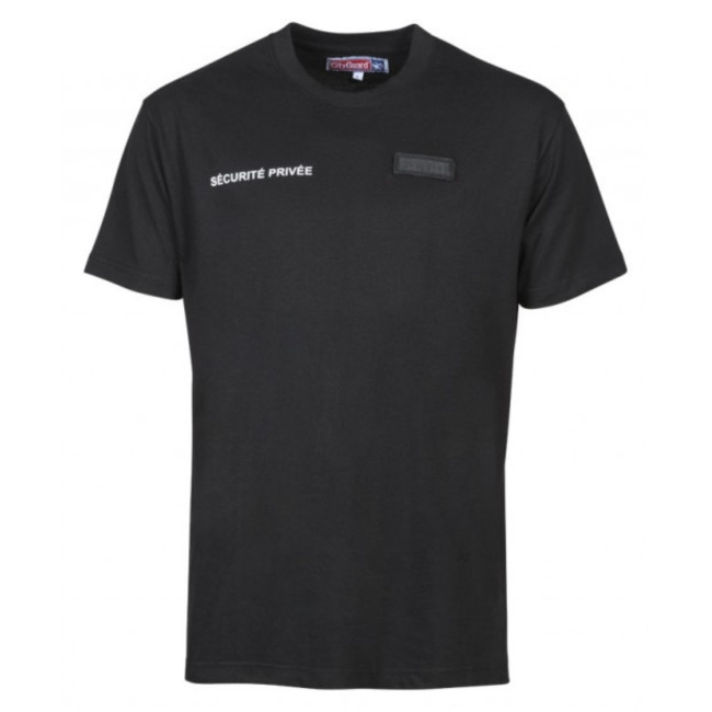 Tee-shirt Sécurité Noir avec fenêtre matricule à broder - CityGuard