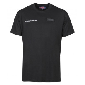 T-shirt z okienkiem na numer do wyhaftowania Ochrona Prywatna - Czarny - CityGuard