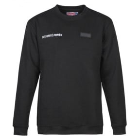 Sweat avec fenêtre matricule à broder Sécurité Privée - Noir - CityGuard