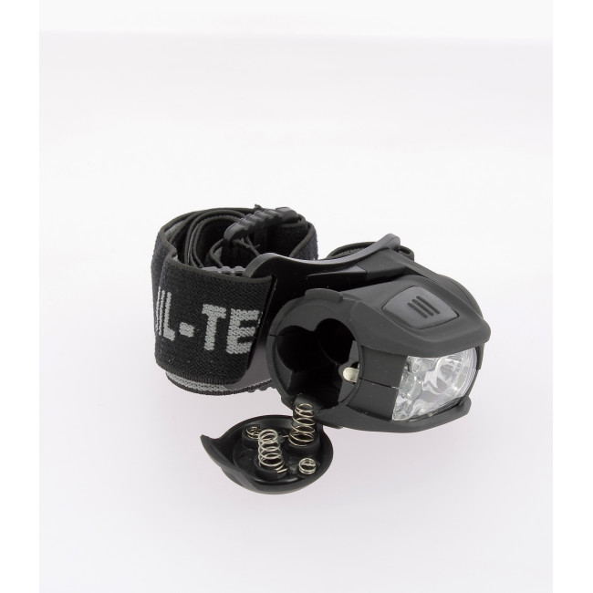 LED hoofdlamp 4 kleuren zwart - Miltec