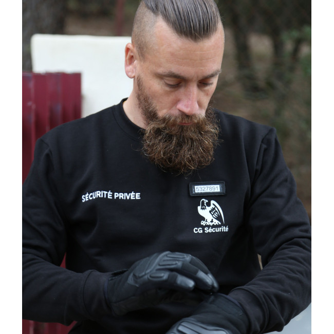 Bluza Bezpieczeństwo Czarna z oknem na numer służbowy do wyszywania - CityGuard