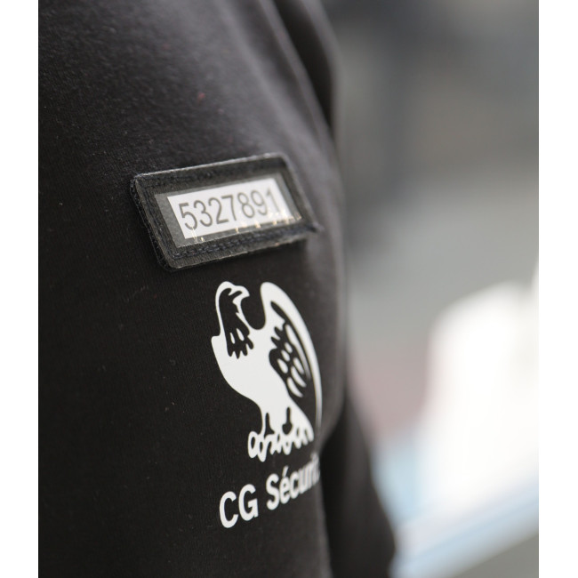 Bluza Bezpieczeństwo Czarna z oknem na numer służbowy do wyszywania - CityGuard