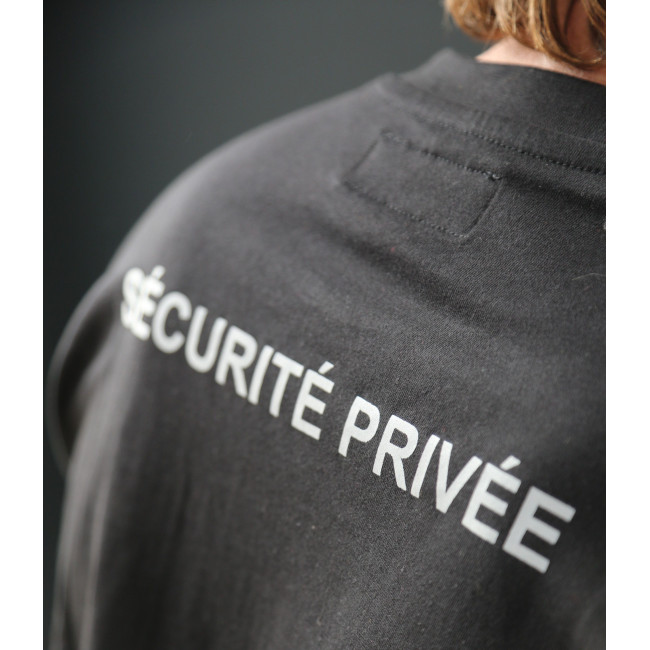 Sweatshirt Sécurité Noir avec grande fenêtre matricule - CityGuard