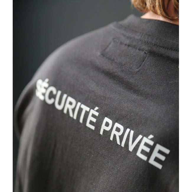 Sweatshirt Sécurité Noir avec grande fenêtre matricule - CityGuard