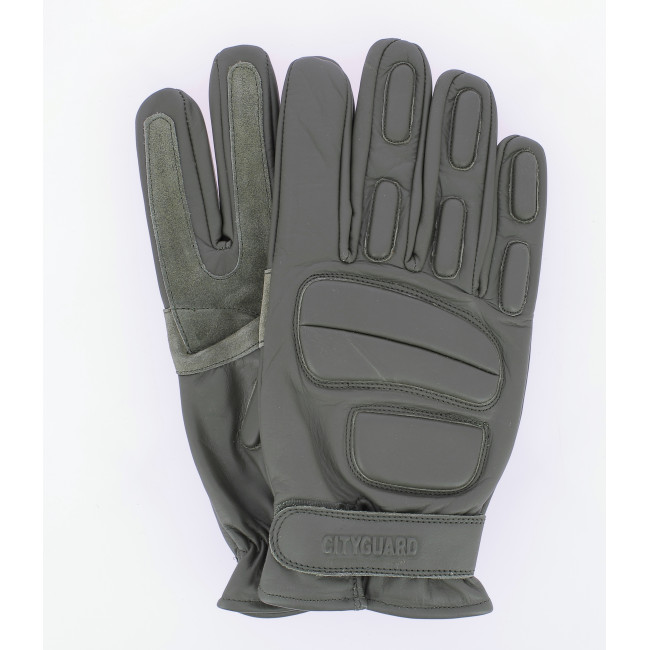 Gants d'intervention cuir Vert - CityGuard