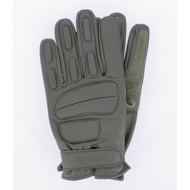Einsatzhandschuhe aus Leder Grün - CityGuard