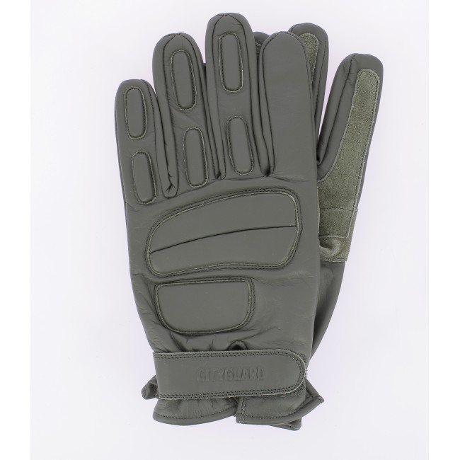 Einsatzhandschuhe aus Leder Grün - CityGuard