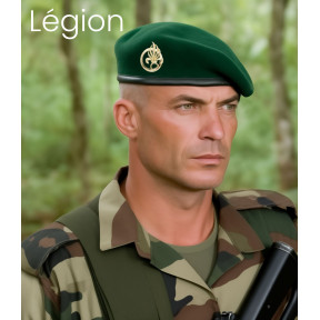 Béret Militaire Vert Légion Bord en Cuir - Patrol Équipements