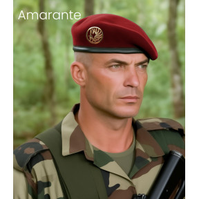 Béret Militaire Amarante Bord en Cuir - Patrol Équipements