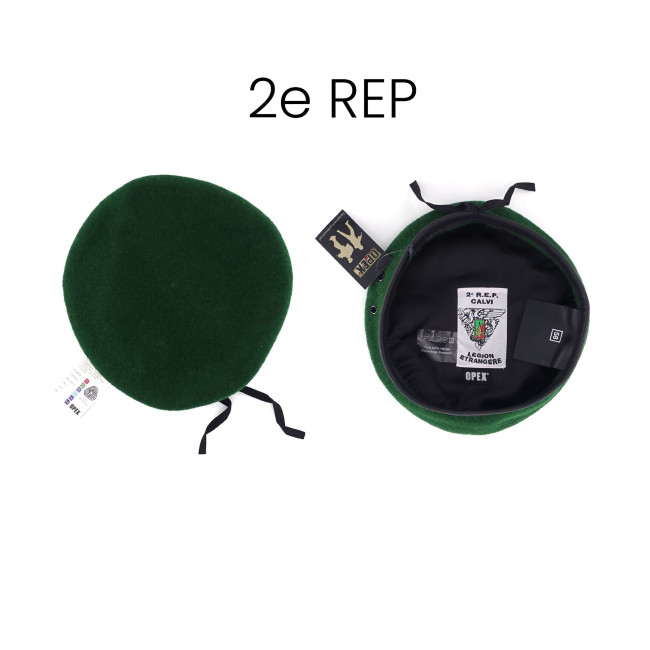 Militaire beret groen 2e REP leren rand - Patrol