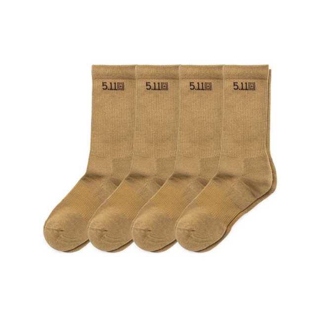 Lot de 4 paires chaussettes duty ready crew us dark coyote - 5.11 Tactical