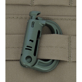 Mousqueton D-ring avec fixation pour passant M.O.L.L.E. vert od - A10 Equipment