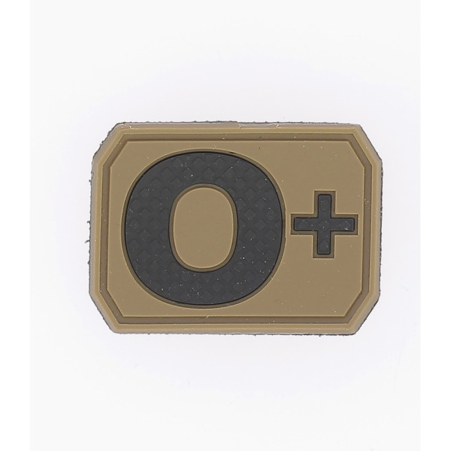 Patch 3D de groupe sanguin O+ Coyote - Miltec Patch 3D de groupe sanguin O+ Coyote - Miltec