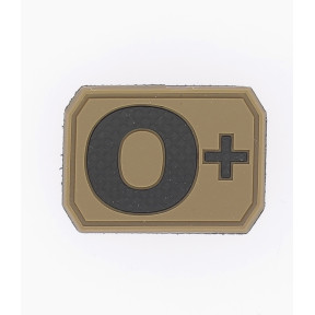 3D Blutgruppen-Patch O+ Coyote - Miltec