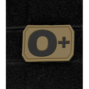 3D patch bloedgroep O+ Coyote - Miltec