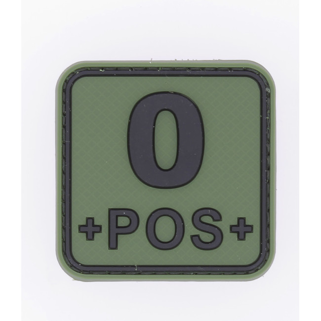 Patch carré groupe sanguin O+ vert OD - JTG