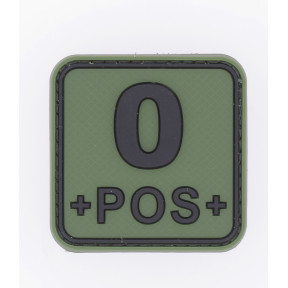 Patch carré groupe sanguin O+ vert OD - JTG