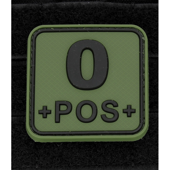 Patch carré groupe sanguin O+ vert OD - JTG