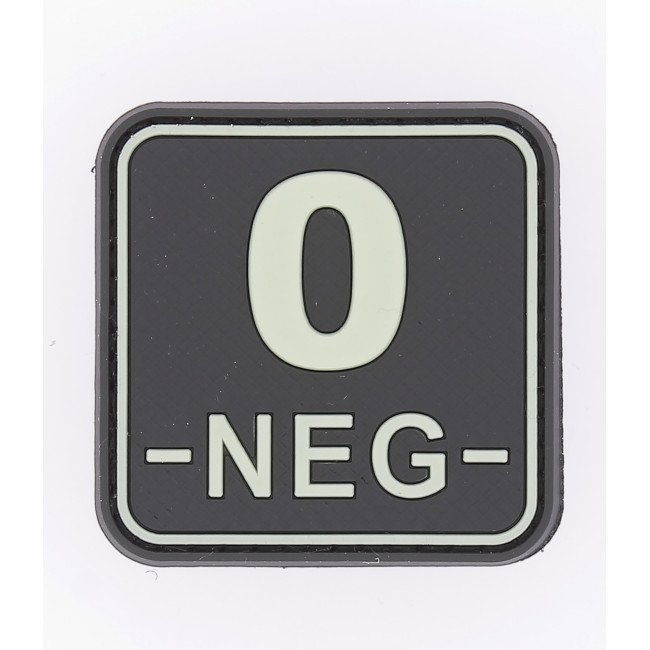 Patch carré groupe sanguin O- Fluorescent - JTG