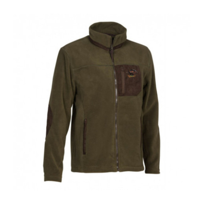 Blouson polaire avec sanglier brodé Chasse Kaki - Percussion