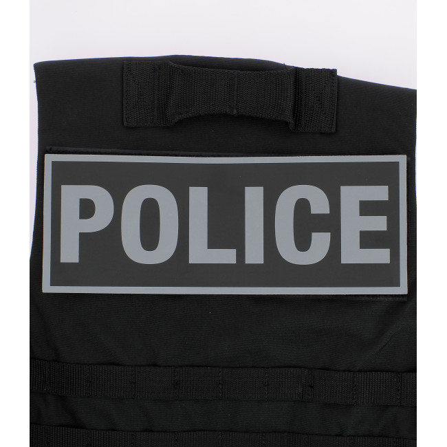 Bandeau rétroréflechissant fond noir Police 27,5 x 10,5 cm -Patrol Equipement