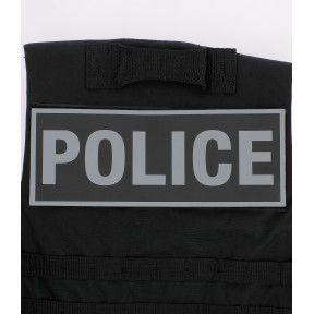 Bandeau rétroréflechissant fond noir Police 27,5 x 10,5 cm -Patrol Equipement