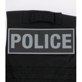 Retroreflektierendes Band schwarzer Grund Polizei 27,5 x 10,5 cm - Patrol Equipement