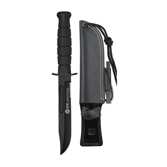 Couteau lame 17cm poignée G10 Noir- K25