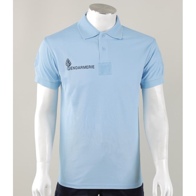 Polo respirant Gendarmerie Bleu + velcros -Patrol Equipement