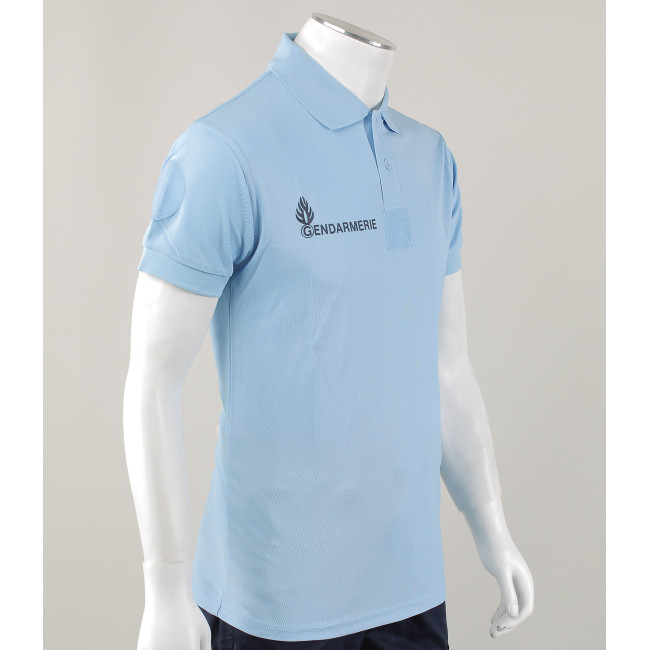 Atmungsaktives Gendarmerie Poloshirt Blau + Klettverschlüsse - Patrol Equipement