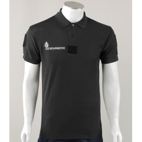 Kurzarm-Poloshirt Cooldry mit Klettverschluss Gendarmerie - Schwarz - Patrol Equipement