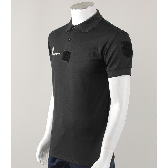 Polo Gendarmerie Departementale Cooldry + Velcro Zwart - Patrol Equipement