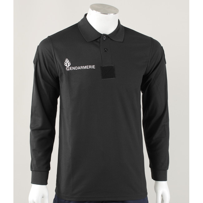 Polo GD noir manches longues Cooldry -Patrol Equipement