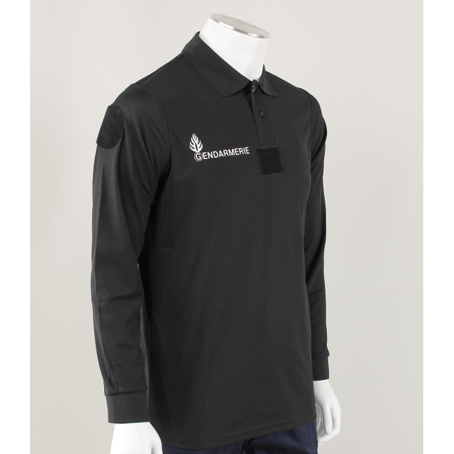 Polo GD zwart lange mouwen Cooldry - Patrol Equipement