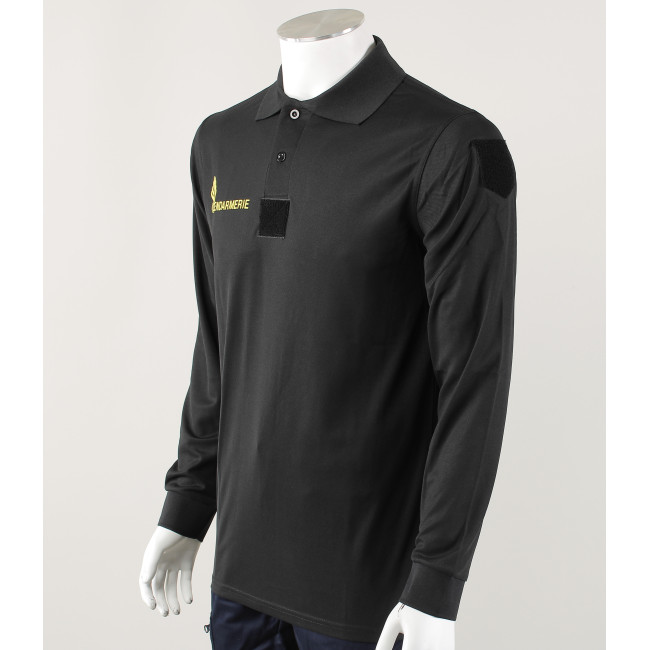 Mobile Gendarmerie Cooldry Poloshirt + Klettverschluss Schwarz - Patrol Equipement