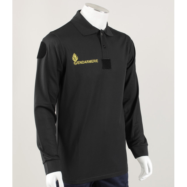 Polo Gendarmerie Mobile Cooldry + Klittenband Zwart -Patrol Equipement