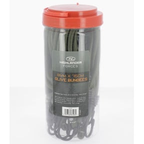 12er Set Spanngummis olivgrün 8mm75cm - Highlander