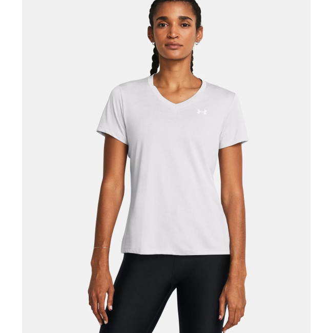Koszulka damska z dekoltem w serek UA Tech™ Twist - Szary Halo - Under Armour