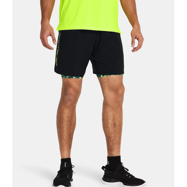 Szorty męskie UA Tech™ Woven Wordmark - Czarny / Żółty - Under Armour