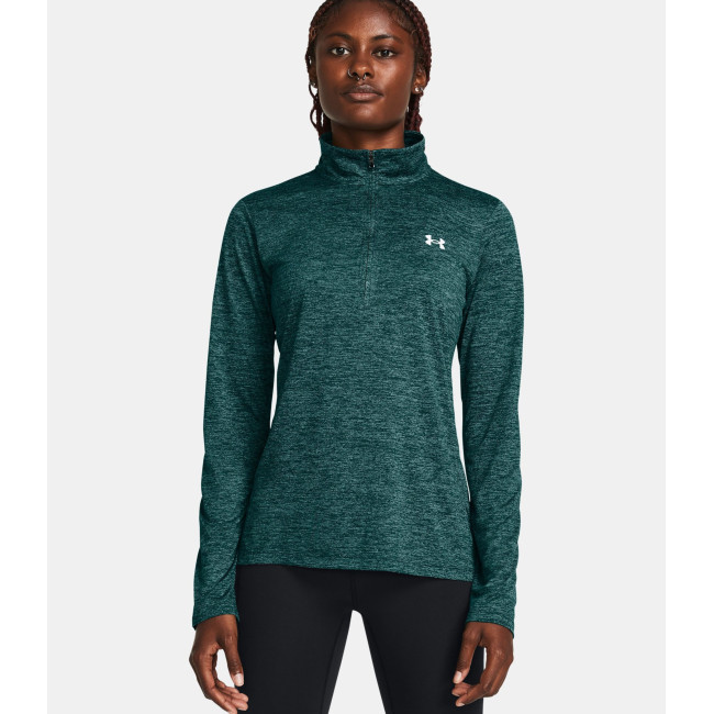 Camiseta de mujer UA Tech™ Twist ½ Zip Verde Agua Under Armour